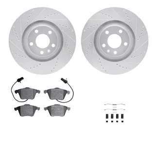 R1 Concepts WGYH1-73052 eLINE Rotor - Drilled & Slotted - Silver W/ Semi-Met Pads